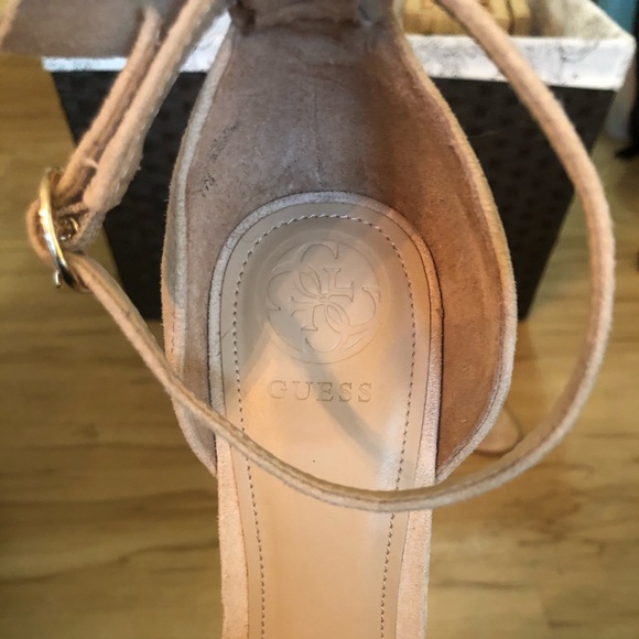 Tan suede Guess Strappy Heels - Picture 2 of 2